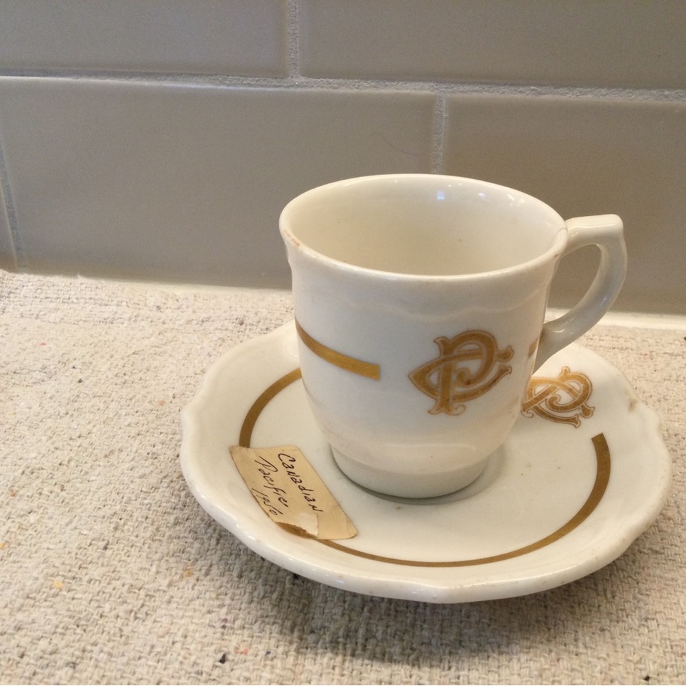 Vintage Canadian Pacific Railroad tea cup and saucer